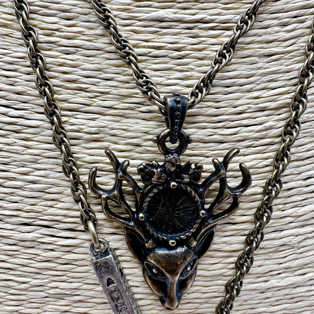 Elegant Black and Gold Deer Pendant Necklace by Lucky Brand - Picture 2 of 7